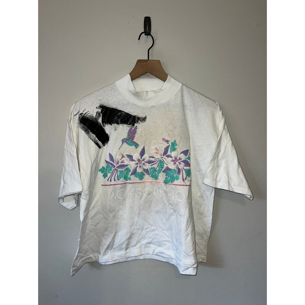 Womens Vintage Jackson Hole Shirt Montana Grizzlies Crop Top Tee 90s Women OS